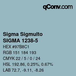 カラーコード: Sigma Sigmulto - SIGMA 1238-5 | qconv.com