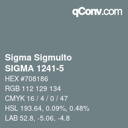 Código de color: Sigma Sigmulto - SIGMA 1241-5 | qconv.com