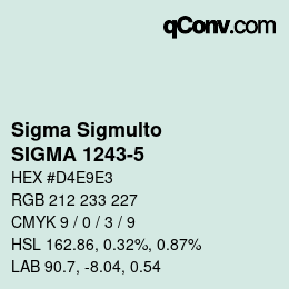 Código de color: Sigma Sigmulto - SIGMA 1243-5 | qconv.com