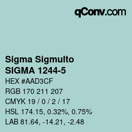 Código de color: Sigma Sigmulto - SIGMA 1244-5 | qconv.com