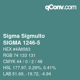 Código de color: Sigma Sigmulto - SIGMA 1246-5 | qconv.com