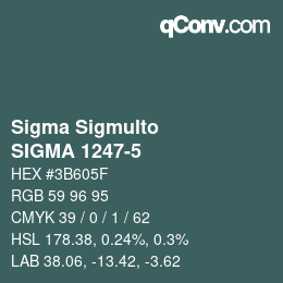 Código de color: Sigma Sigmulto - SIGMA 1247-5 | qconv.com