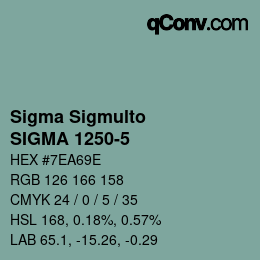 Code couleur: Sigma Sigmulto - SIGMA 1250-5 | qconv.com