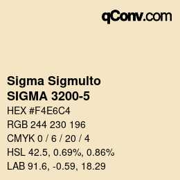 Farbcode: Sigma Sigmulto - SIGMA 3200-5 | qconv.com