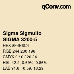 カラーコード: Sigma Sigmulto - SIGMA 3200-5 | qconv.com