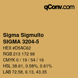 Código de color: Sigma Sigmulto - SIGMA 3204-5 | qconv.com