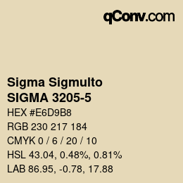 カラーコード: Sigma Sigmulto - SIGMA 3205-5 | qconv.com