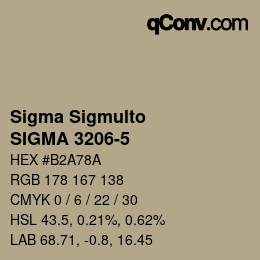 Código de color: Sigma Sigmulto - SIGMA 3206-5 | qconv.com