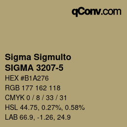 Código de color: Sigma Sigmulto - SIGMA 3207-5 | qconv.com