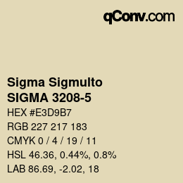 Código de color: Sigma Sigmulto - SIGMA 3208-5 | qconv.com