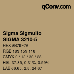 Código de color: Sigma Sigmulto - SIGMA 3210-5 | qconv.com