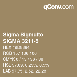 Code couleur: Sigma Sigmulto - SIGMA 3211-5 | qconv.com