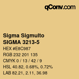 Código de color: Sigma Sigmulto - SIGMA 3213-5 | qconv.com