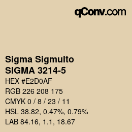 カラーコード: Sigma Sigmulto - SIGMA 3214-5 | qconv.com