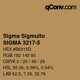 Código de color: Sigma Sigmulto - SIGMA 3217-5 | qconv.com