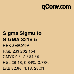 Código de color: Sigma Sigmulto - SIGMA 3218-5 | qconv.com