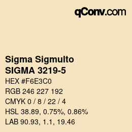 カラーコード: Sigma Sigmulto - SIGMA 3219-5 | qconv.com