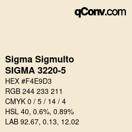 カラーコード: Sigma Sigmulto - SIGMA 3220-5 | qconv.com