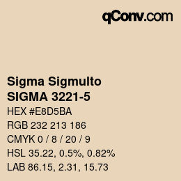 カラーコード: Sigma Sigmulto - SIGMA 3221-5 | qconv.com