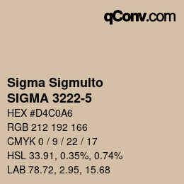 Código de color: Sigma Sigmulto - SIGMA 3222-5 | qconv.com