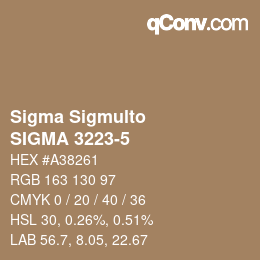 Código de color: Sigma Sigmulto - SIGMA 3223-5 | qconv.com