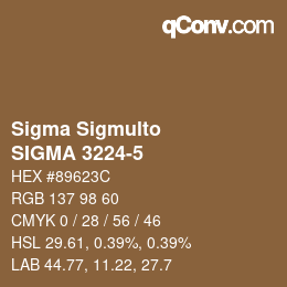 カラーコード: Sigma Sigmulto - SIGMA 3224-5 | qconv.com