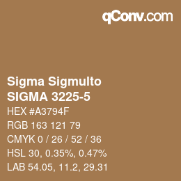 Código de color: Sigma Sigmulto - SIGMA 3225-5 | qconv.com