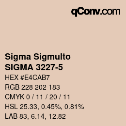 カラーコード: Sigma Sigmulto - SIGMA 3227-5 | qconv.com