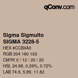 カラーコード: Sigma Sigmulto - SIGMA 3228-5 | qconv.com