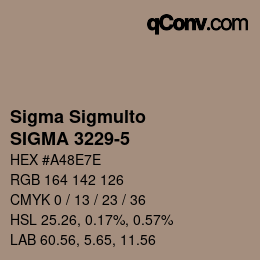 カラーコード: Sigma Sigmulto - SIGMA 3229-5 | qconv.com