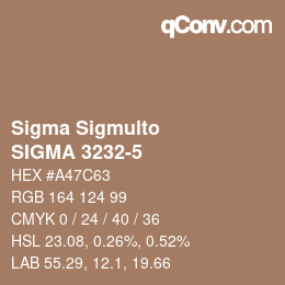 Code couleur: Sigma Sigmulto - SIGMA 3232-5 | qconv.com