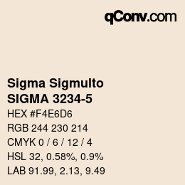 Código de color: Sigma Sigmulto - SIGMA 3234-5 | qconv.com