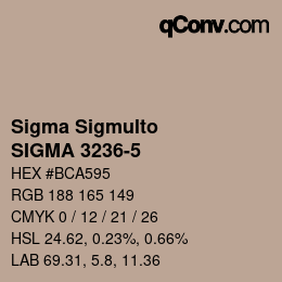 Code couleur: Sigma Sigmulto - SIGMA 3236-5 | qconv.com