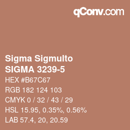 Código de color: Sigma Sigmulto - SIGMA 3239-5 | qconv.com