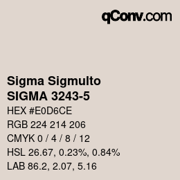 Código de color: Sigma Sigmulto - SIGMA 3243-5 | qconv.com