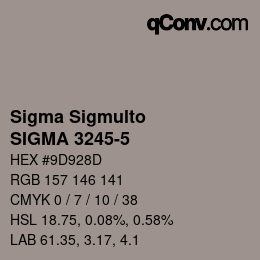 Código de color: Sigma Sigmulto - SIGMA 3245-5 | qconv.com