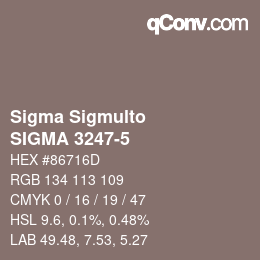 カラーコード: Sigma Sigmulto - SIGMA 3247-5 | qconv.com