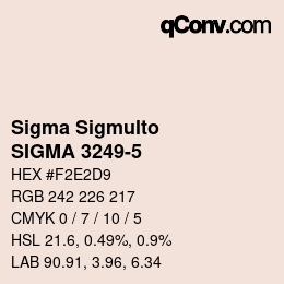 Código de color: Sigma Sigmulto - SIGMA 3249-5 | qconv.com