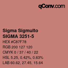 Code couleur: Sigma Sigmulto - SIGMA 3251-5 | qconv.com