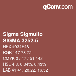 Code couleur: Sigma Sigmulto - SIGMA 3252-5 | qconv.com