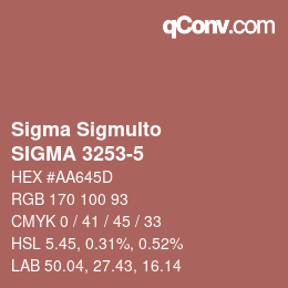 Código de color: Sigma Sigmulto - SIGMA 3253-5 | qconv.com