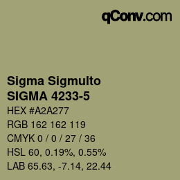 カラーコード: Sigma Sigmulto - SIGMA 4233-5 | qconv.com