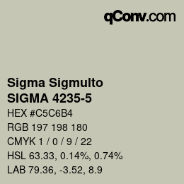 Code couleur: Sigma Sigmulto - SIGMA 4235-5 | qconv.com