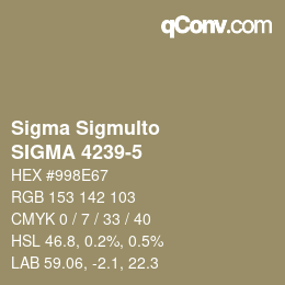 カラーコード: Sigma Sigmulto - SIGMA 4239-5 | qconv.com