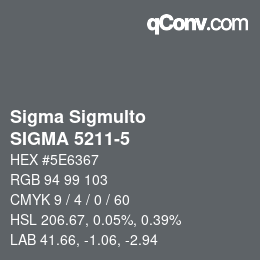 カラーコード: Sigma Sigmulto - SIGMA 5211-5 | qconv.com