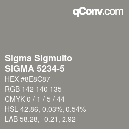 カラーコード: Sigma Sigmulto - SIGMA 5234-5 | qconv.com