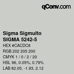 カラーコード: Sigma Sigmulto - SIGMA 5242-5 | qconv.com