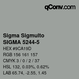 Código de color: Sigma Sigmulto - SIGMA 5244-5 | qconv.com