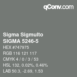 Código de color: Sigma Sigmulto - SIGMA 5246-5 | qconv.com