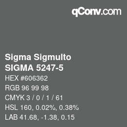 Código de color: Sigma Sigmulto - SIGMA 5247-5 | qconv.com